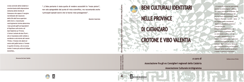 Pubblicazione atti Beni culturali identitari nelle Province di Catanzaro, Crotone e Vibo Valentia